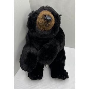 Ditz Designs Black Bear Plush The Hen House Realistic Small Stuffed Animal 16”